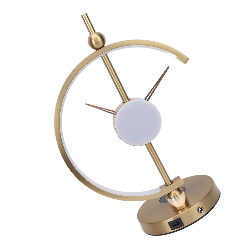 LED Clock Lamp Beautiful Stylish Silent Clock Table Lamp Ornament with Wireless Charging Base 12W AC
