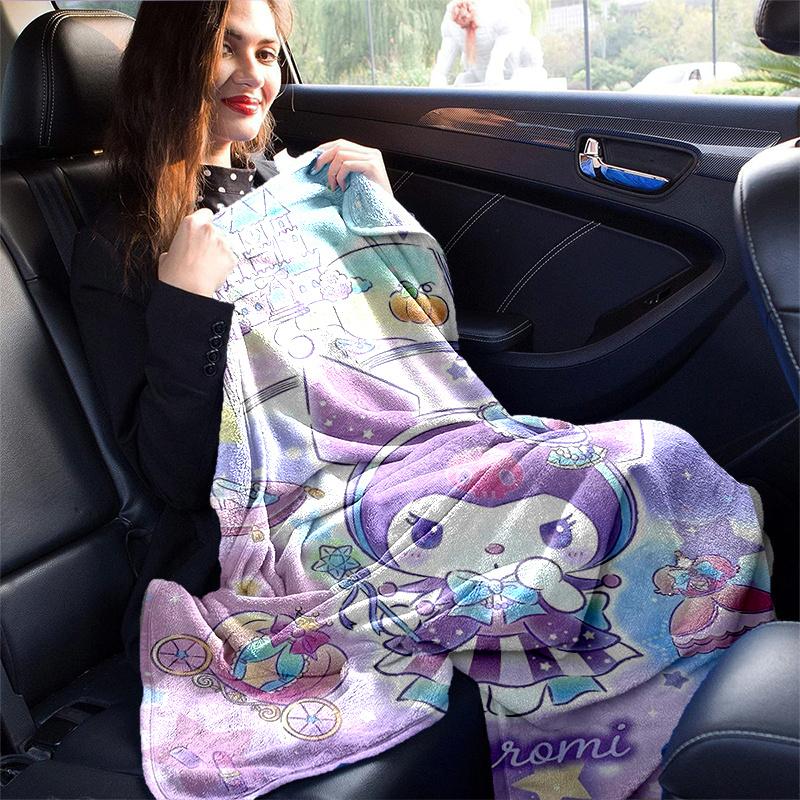 1pc Kuromi's Enchanted Journey Blanket, Soft Throw for Home Decor, Living Room, Travel, Camping, Car Blankets, Beach, Office Naps, Gift Idea, Suitable
