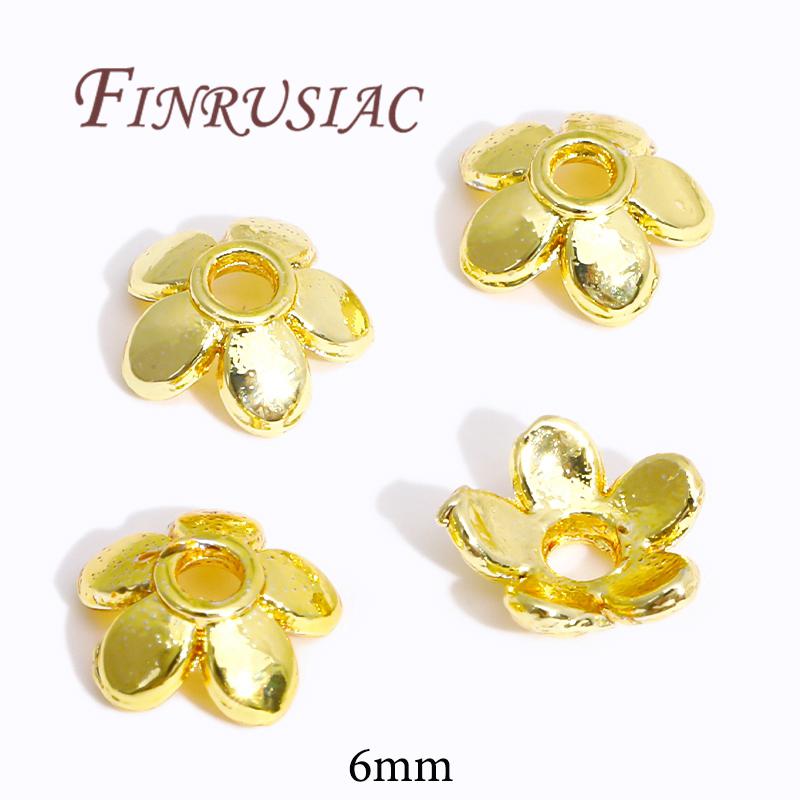18K/14K Gold Plated Beads Cap For Jewelry Flower Bead Caps Jewelry Making Supplies Spacer Beads DIY Bracelets Accessories