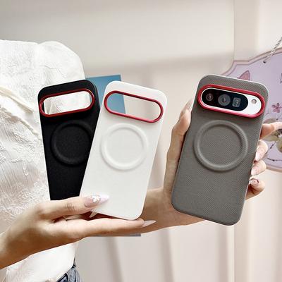 With Magnetic Ring Red Circle Lens Heightened To Protect Case For Google Pixel10 Pro XL Pixel 10 Pro 9A 9 Pro Slim Protect Cover