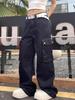 American Retro Design Sense Multi-pocket Tooling Jeans Men's Loose Straight High Street Ruffian Handsome Fried Street Wide-leg Pants