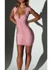 Vår/Sommar 2026 Elegant V-ringad Bodycon Kvällsklänning för Kvinnor