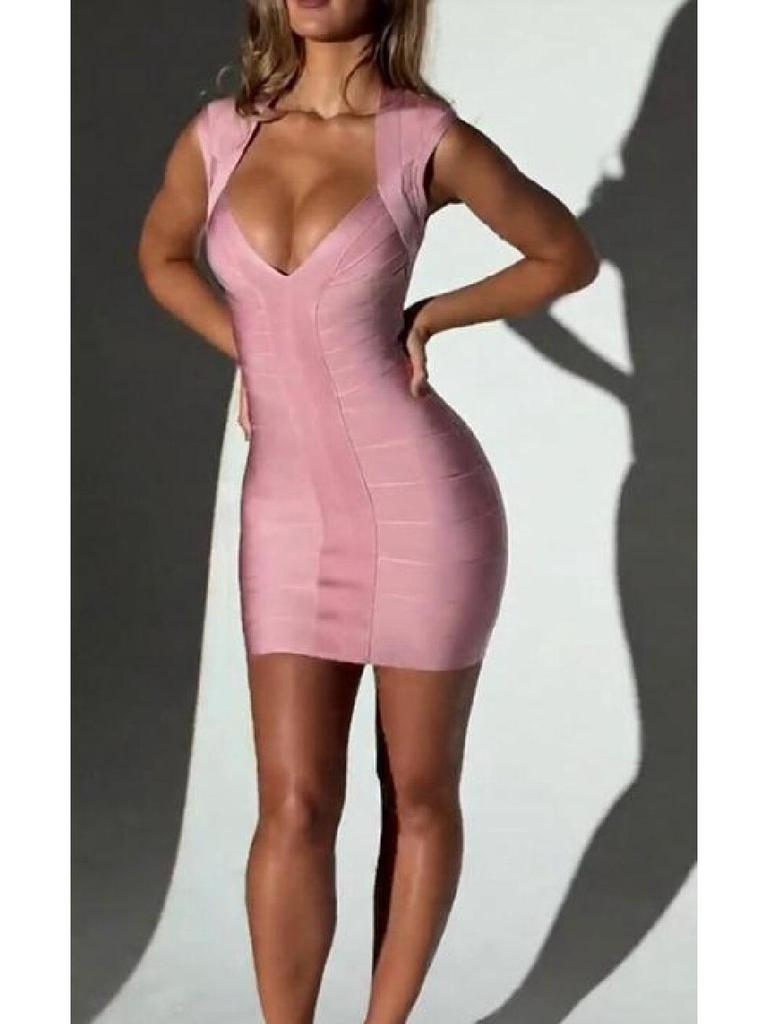 Vår/Sommar 2026 Elegant V-ringad Bodycon Kvällsklänning för Kvinnor