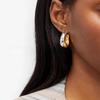 Advanced Light Luxury Two-color Earrings, High-quality Retro Accessories, European and American New Gold-plated Copper Earrings