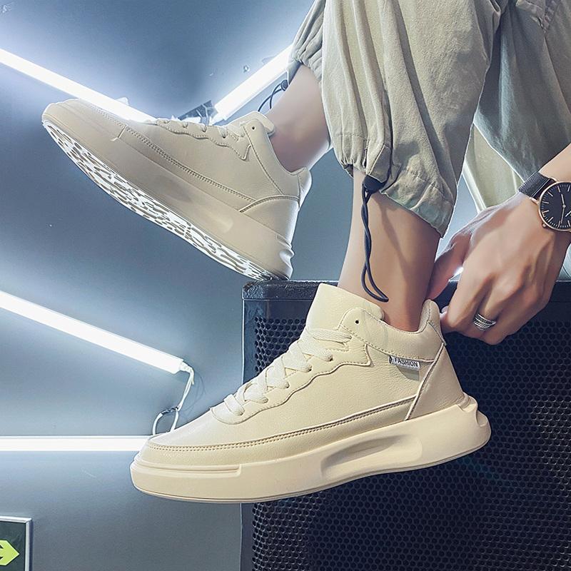 

Модные новые мужские туфли из искусственной кожи, корейские трендовые удобные мокасины, мужская обувь, британская мода, высокие кроссовки для мужчин, новые мокасины для мужчин 44 бежевый