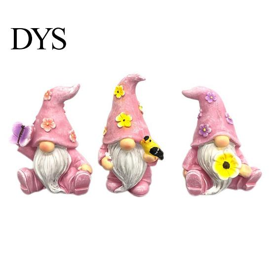Garden Gnome Statues for Outdoor Decor Halloween Resin Statue, Spring Butterfly Bird Flower Macaron Color Gifts Figurine Patio, Hand Painted