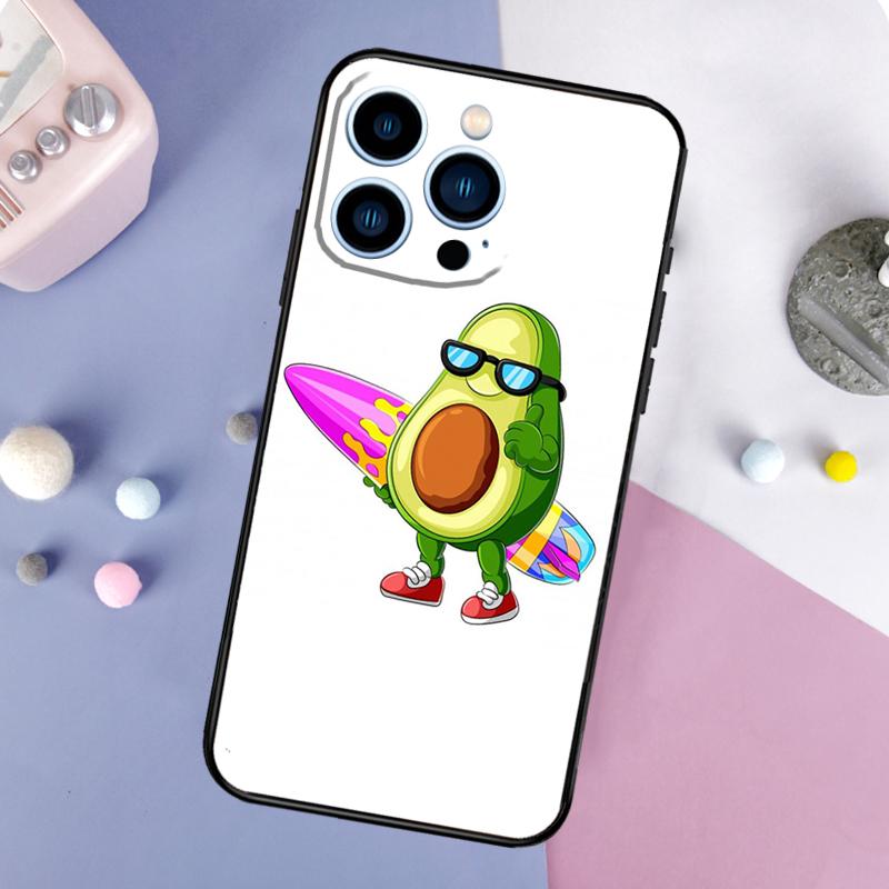 Cute Avocado Phone Case For iPhone 17 Pro Max 15 13 12 11 14 16 Pro Max Plus Mini 16e 17 Air Back Cover