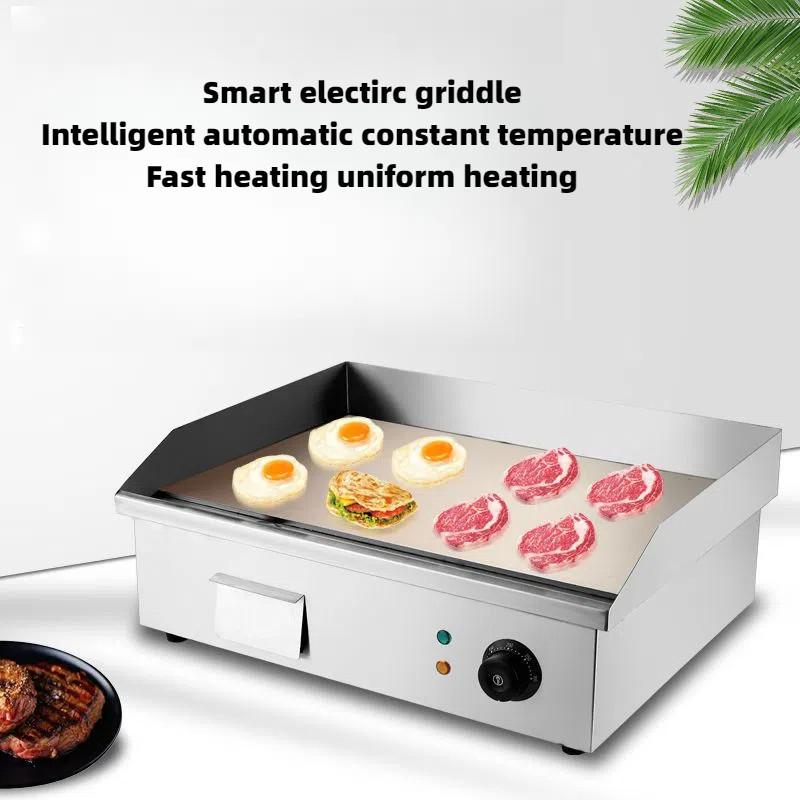 Smart Electric Countertop Flat Top Griddle Grill Commercial Restaurant Fast Heating Teppanyaki Grill Flat Top Grill Machine
