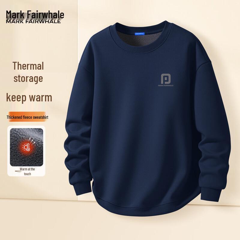 Mark Fairwhale Men's Fleece-Lined Loose Fit Round Neck Sweatshirt