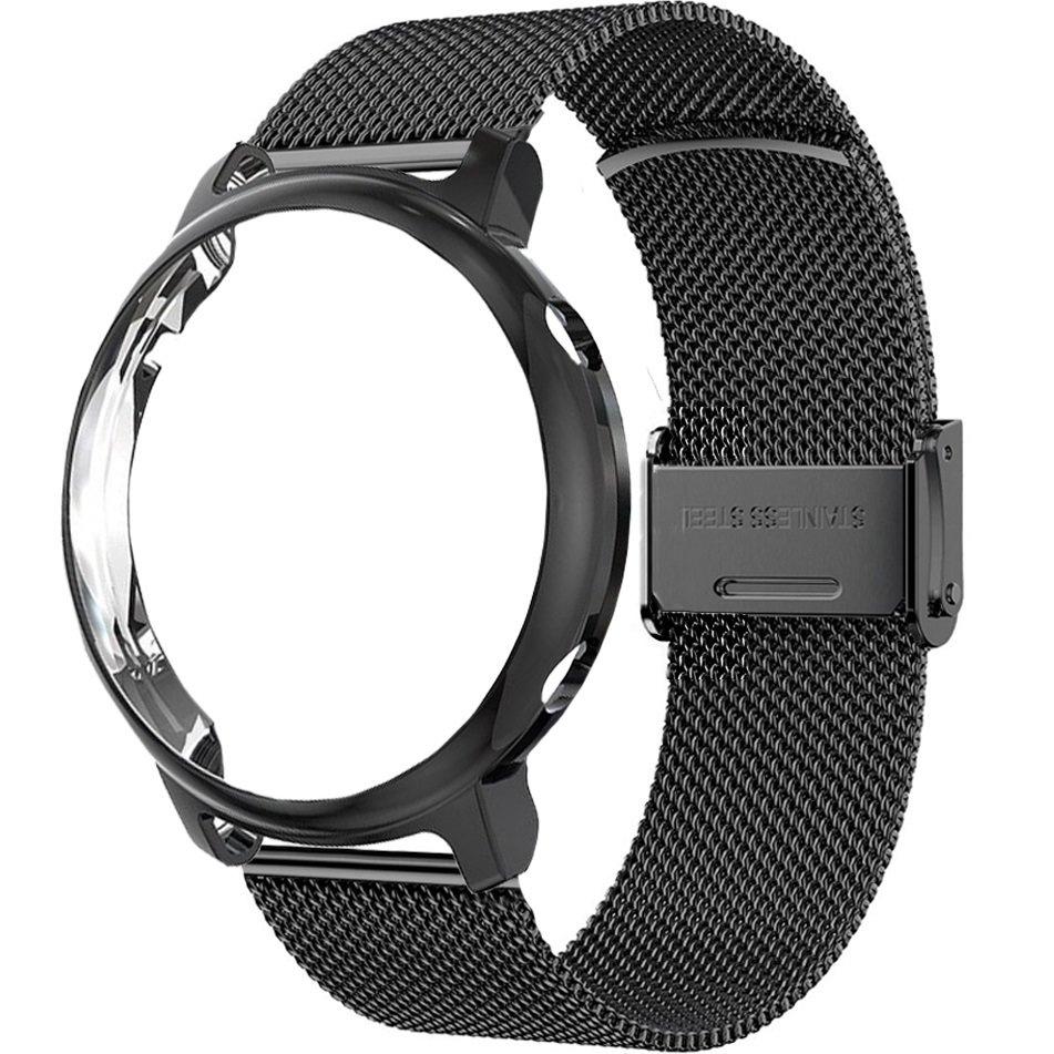 Milanese Bracelet + Case with Screen Protector for Huawei Watch GT 2 46mm, Black