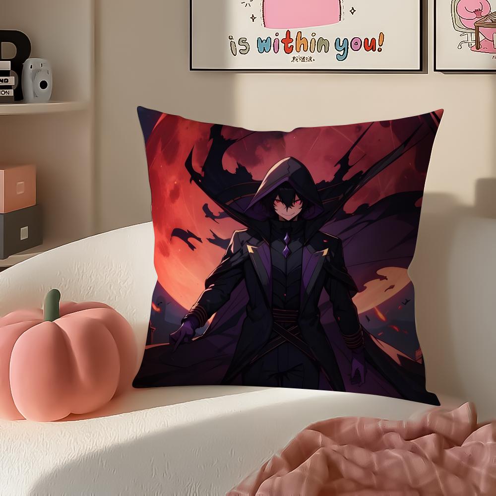 Epic Anime TThe Eminence In Shadow Cushion Cover Pillowcase Short Plush Invisible zipper Room Sofa Cushion Cover