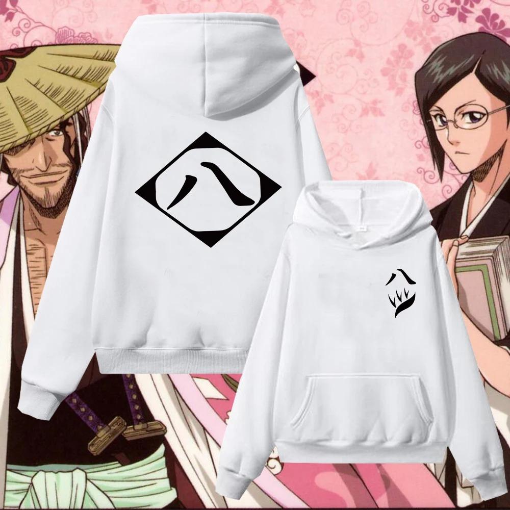 Sudadera con Capucha de Anime Harajuku Bleach Cosplay Zaraki Kenpachi Kusajishi Yachiru Sudadera de Algodón Pullover Ropa Streetwear para Hombre Mujer