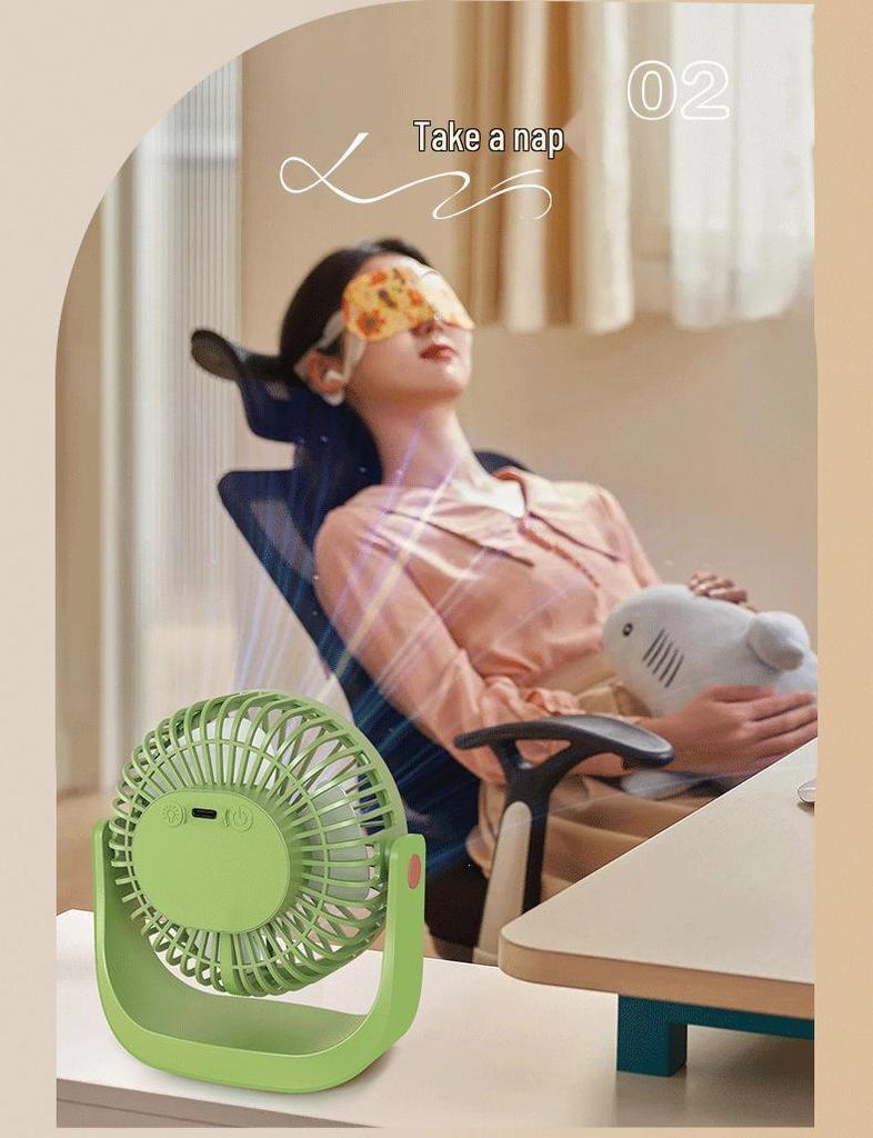 Silent USB Mini Desk Fan for Students, Office, and Bedside Charging