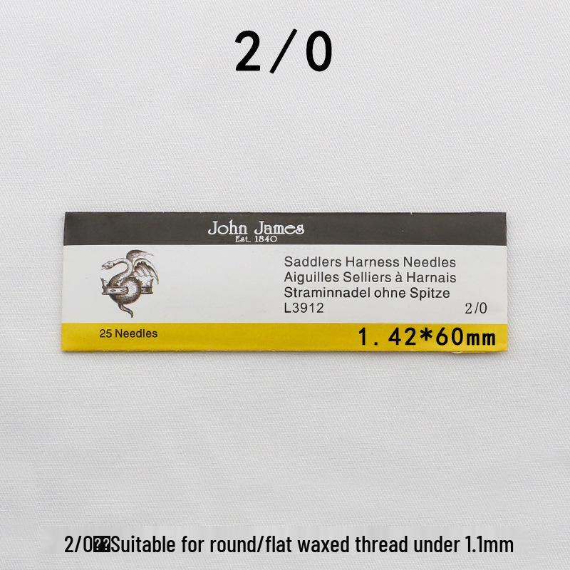 JohnJames Leather Round Head Hand Sewing Needles - Pack of 25 for Leather Stitching