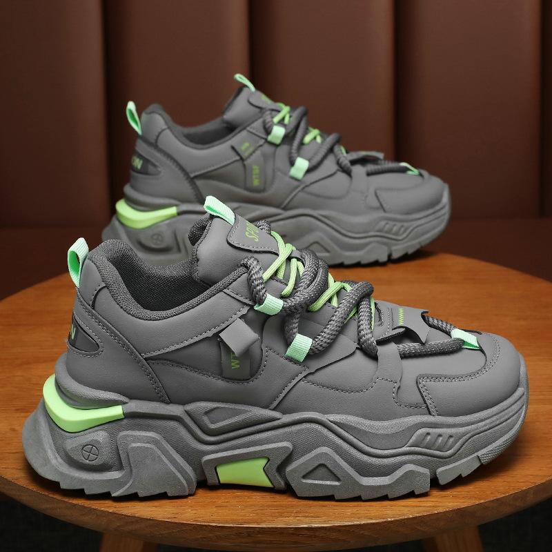 Spring Men's Shoes New Breathable Shoes Men's Trendy Versatile Inner Height-enhancing Sports Shoes Casual Dad Shoes Men