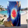 Kolumbien Fußball Print Strandtuch Schnelltrocknend Super Saugfähig Weiches Badetuch für Schwimmen Strand Reisen Fan Souvenir Geschenk
