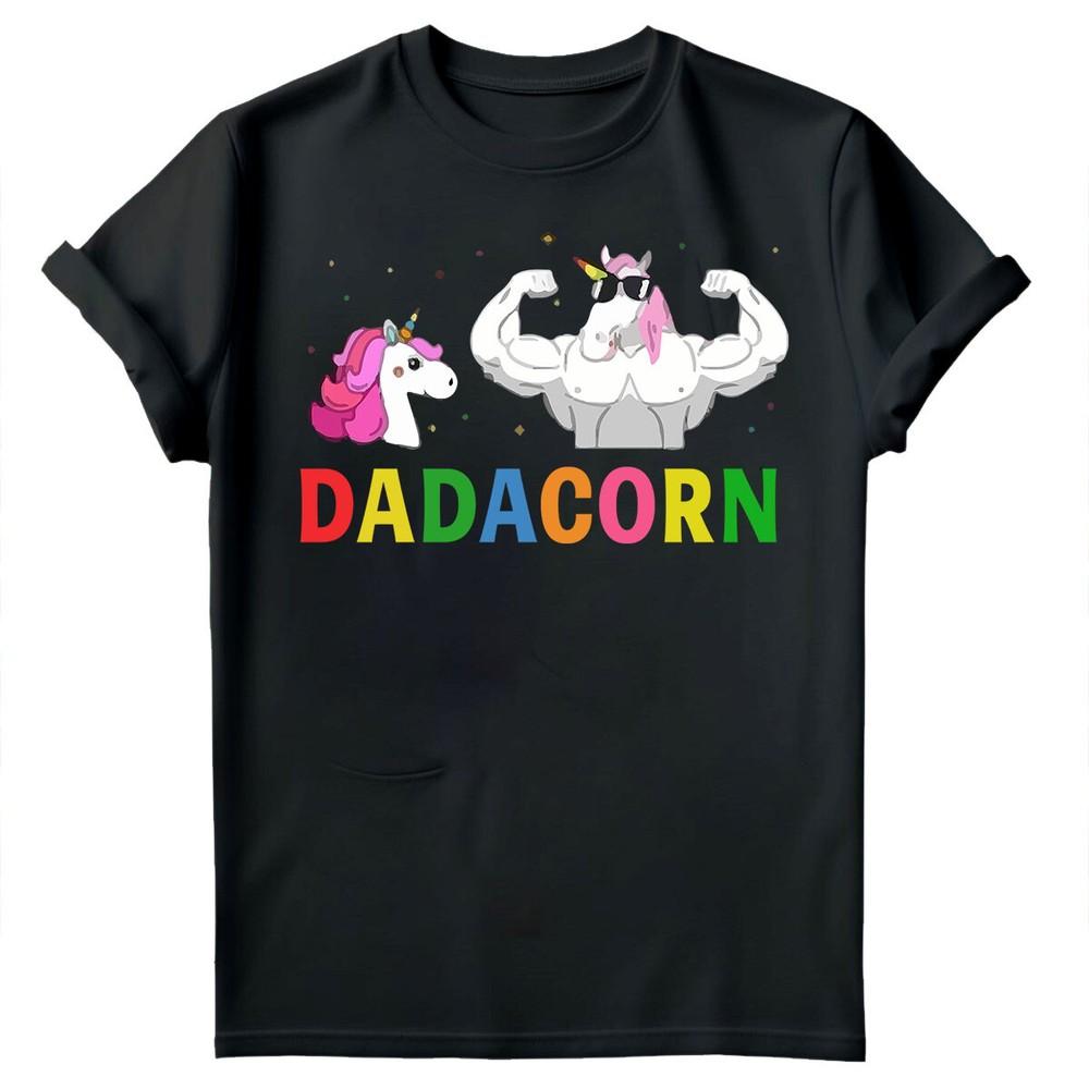 Vatertag Unisex T-Shirt Lustiges Einhorn Dadacorn Daddy Gymer Dad Tee Top FD