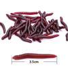 Gusanos de tierra Señuelos Blandos Gusano Rojo Blando Realista Señuelo de Pesca de Gusano de Tierra Cebo Artificial con Olor a Pescado Aditivo de Camarón para Lubina Carpa
