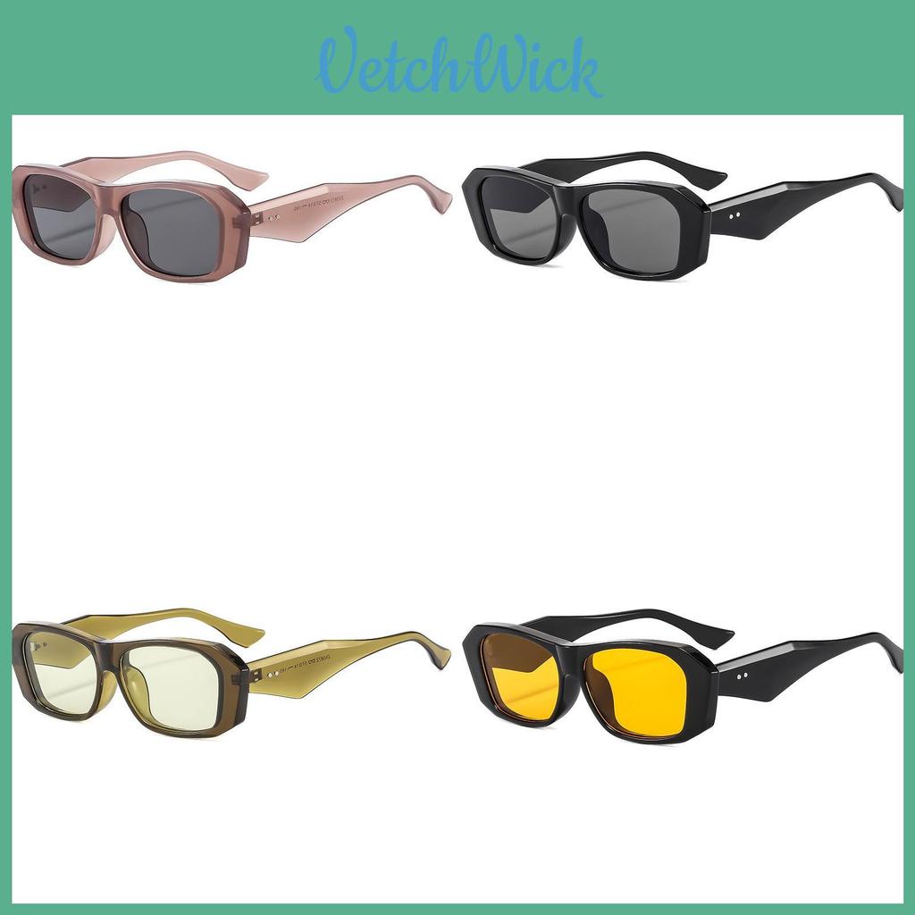 Black Frame Rectangular Sunglasses With Uv400 Protection For Outdoor Activities And Fashion Style