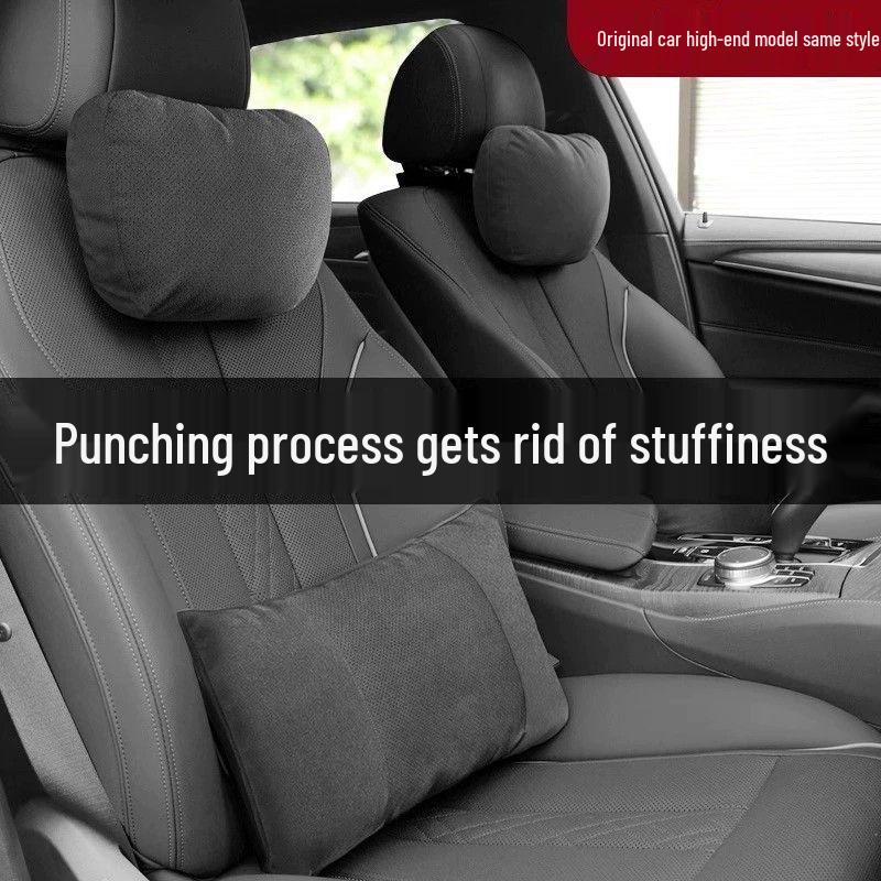 Tesla Car Headrest and Neck Support Pillow for Model 3/Y/S/X - Lumbar Support Cushion for Car Seats