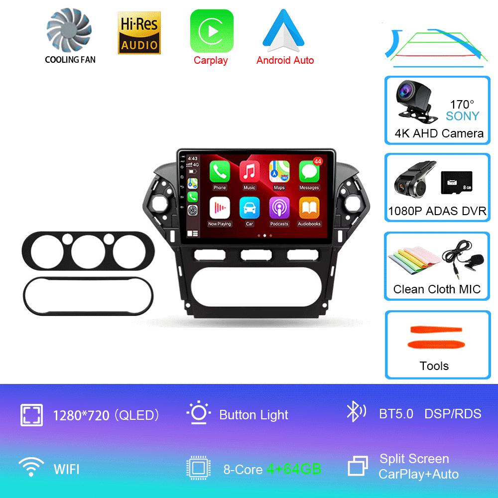 For Ford Mondeo 4 2011 - 2013 Car Radio Android 14 Carplay Auto 2K Screen Multimedia Player Autoradio GPS Stereo 2din Head Unit
