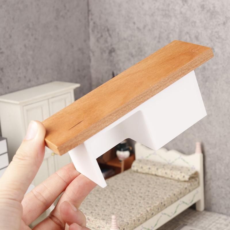 1Pcs Wooden Miniature Desk For Dollhouse Natural Minimalist Finish Highly Detailed Sturdy Realistic Decor