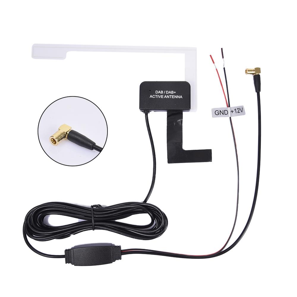 12V Glass Mount Car DAB Digital Radio Patch Aerial Antenna Adhesive Transparent Built-in Antenna European