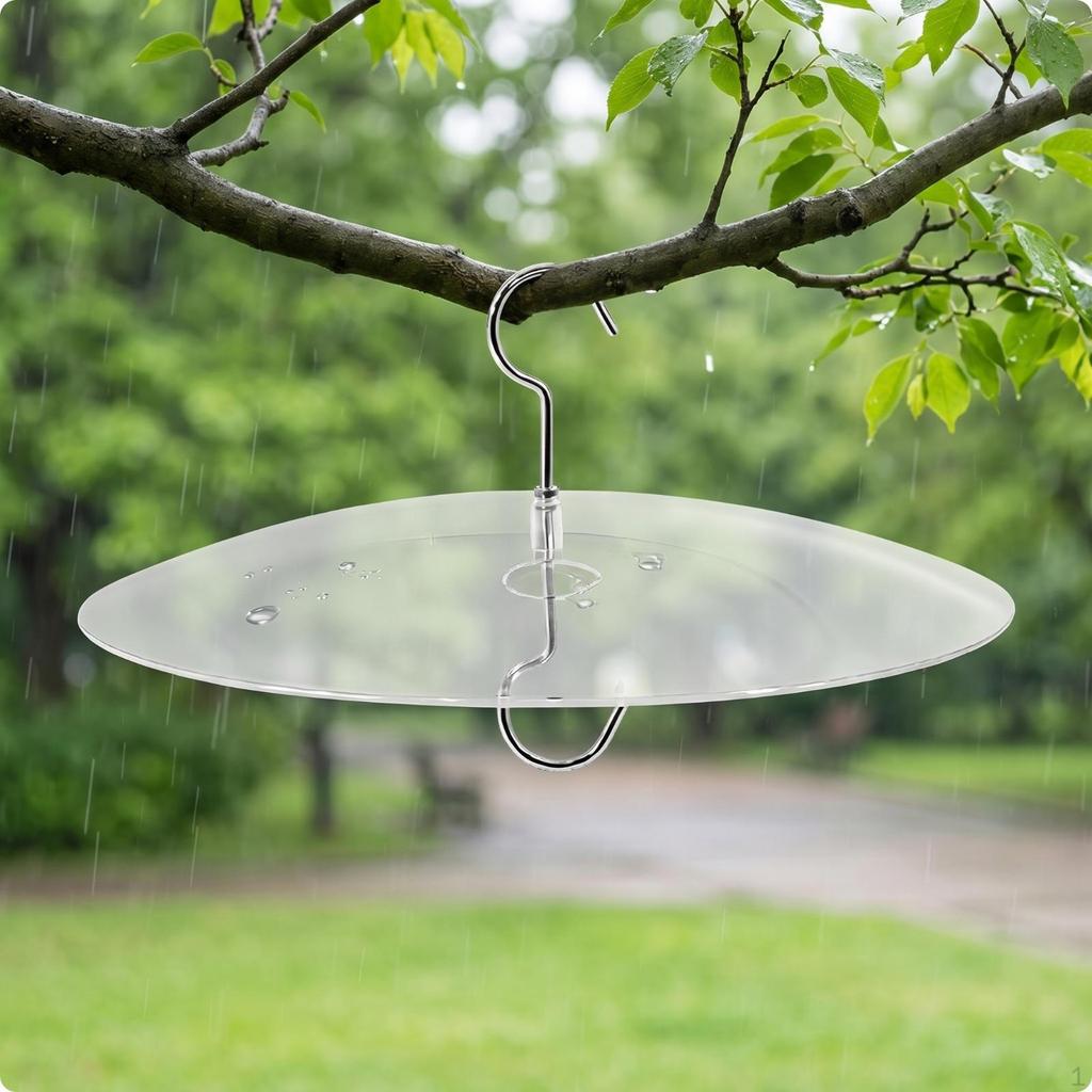 Vogelfutterspender Regenschutz mit Haken Transparenter Kuppelschutz Klarer Deflektor für Gärtner, Garten,