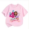 Tricou cu Număr de Ziua de Naștere din Casa de Păpuși a lui Gabby pentru Fete Alb Roz cu Mânecă Scurtă Topuri Bumbac Vară Casual Accesorii Petrecere Tee