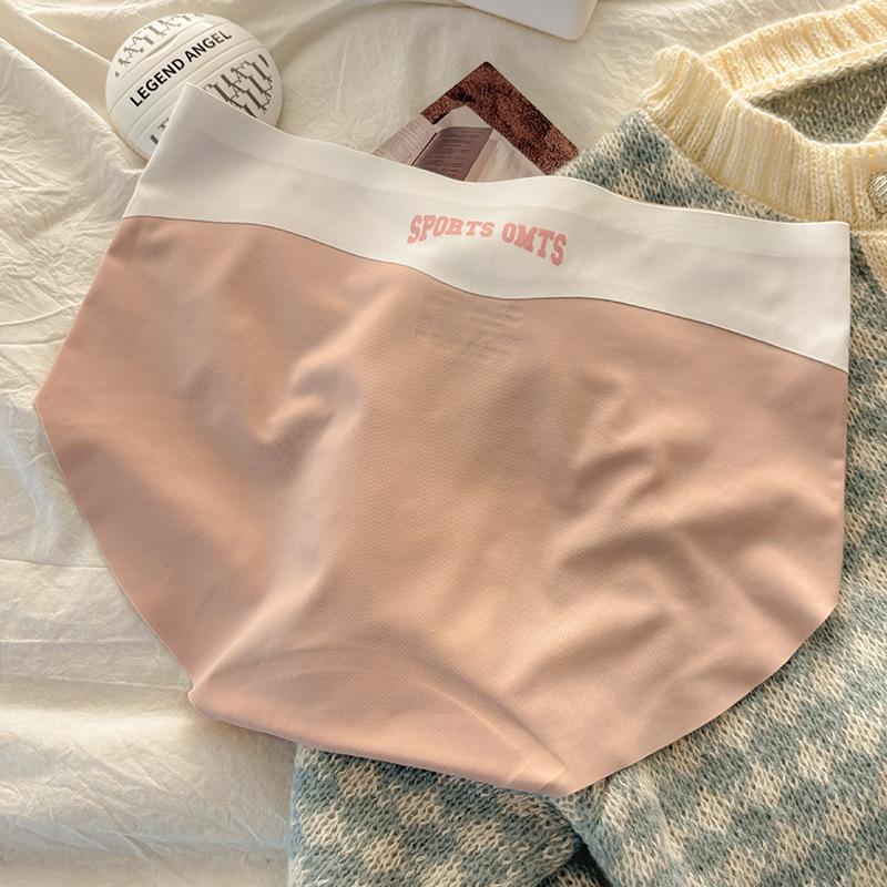 Culottes nues en soie glacée avec taille sans couture et fesses relevées, culottes triangle pour femmes