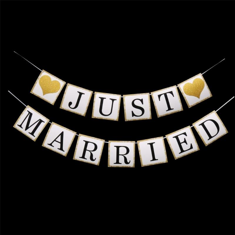 Multi Design Wedding Bunting Banners Bridal Shower Decorations With Glitter Accents For Photo Booth Or Party Backdrop