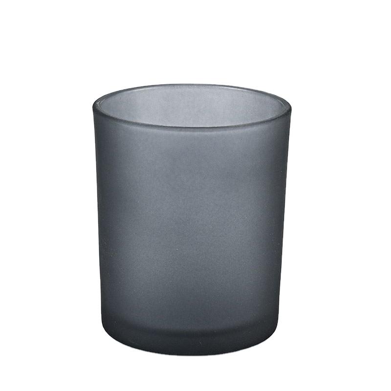 Customized Manual Frosted Gray Glass 220ml Candle Holder Glass Candle Jar for Home Decoration (Gray,D7*H8.4cm) серый