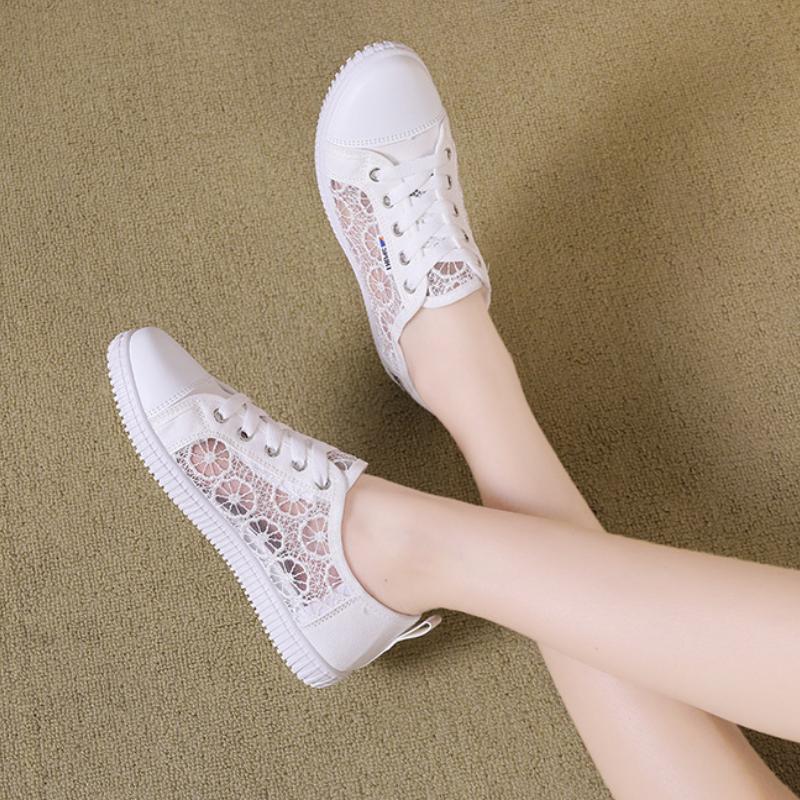 Trendy Vulcanized Shoes 2024 New Mesh Breathable Flat Sole Simple Comfortable Casual Women's Platform Sneakers Zapatos Mujer