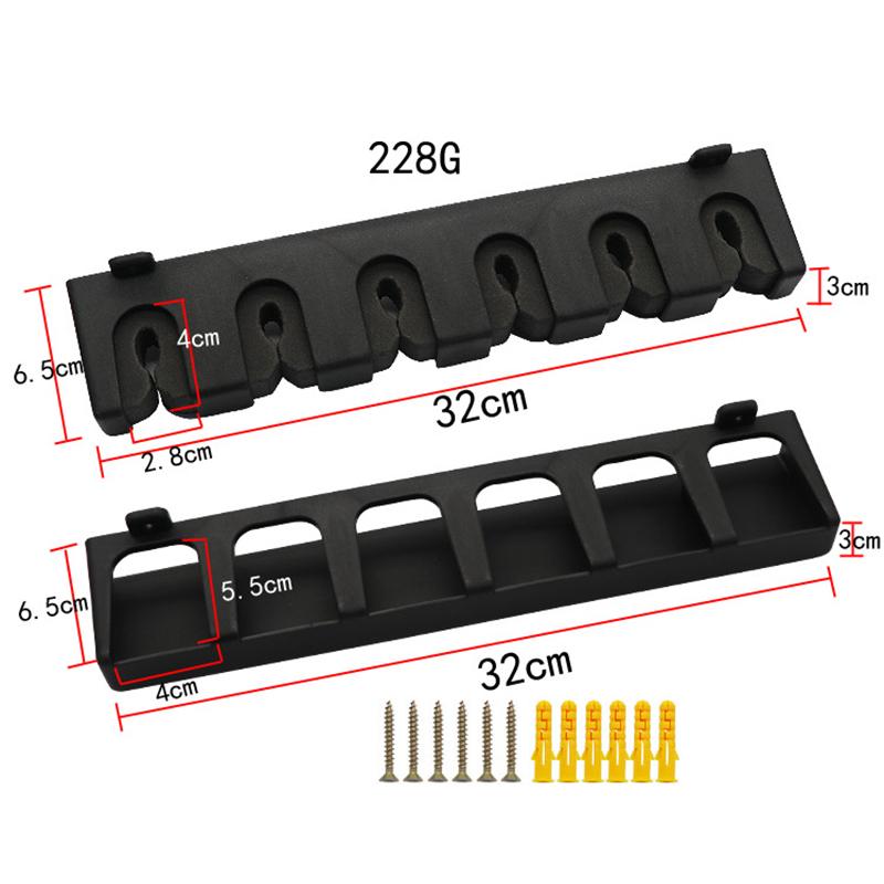 Fishing Rod Holders 6-Rod Rack Vertical Pole Holder Wall Mount Modular For Garage