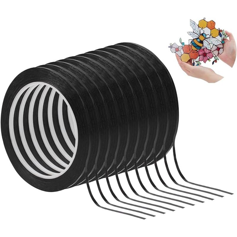 

A25F-Faux Lines 10 Pieces, 3Mm PET High Temperature Temp Positioning Tape 216.54 Feet Black Gallery-Decals Stickers For DIY Proj чёрный