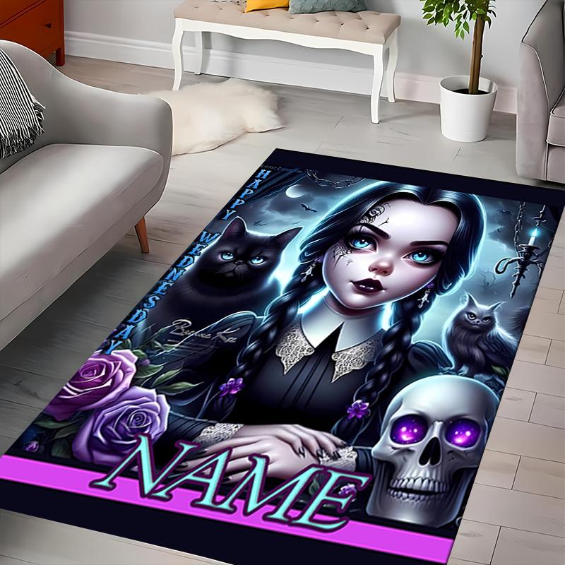 Custom personalization Wednesday Addams Area Rug - Perfect For Kitchen, Bathroom,Laundry Room Decor Large Size Available,Gift All Seasons