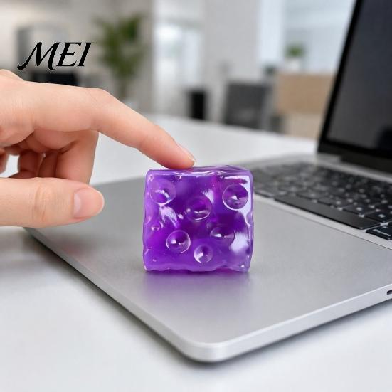 Relaxing Desk Toy Shapeable Cheese Cube Squeeze Toy, Anxiety Relief Block Sensory Stress Reduction Fake Pinch Home Office Relaxation Tool Gel Filling