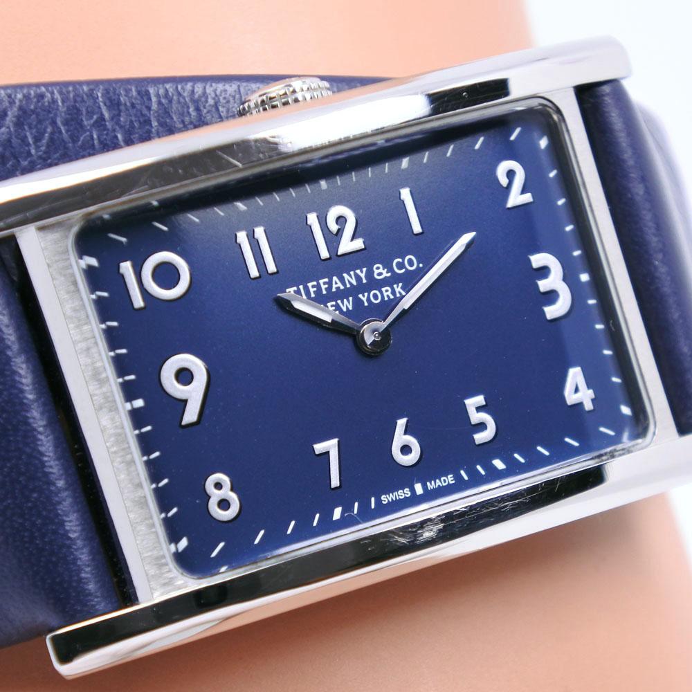 TIFFANY&Co. East West Mini Watches 36668694 Navy NavyDial Stainless Steel/leather Quartz Analog display Women Used