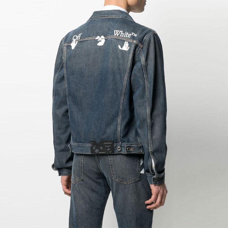 OFF-WHITE SS21 Denim Jackets Men's Denim Blue Lapel Moderate Straight Fit OMYE054S21DEN0044701