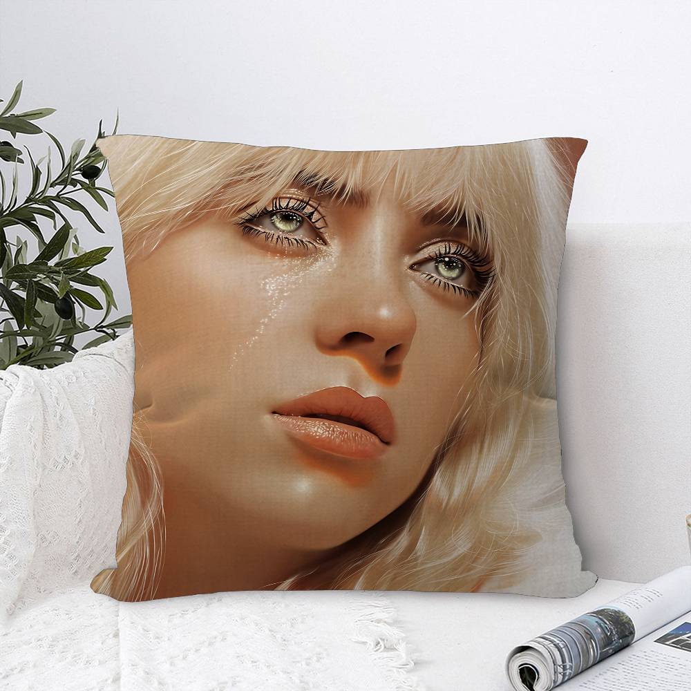 Pop EEilishS Star BbillieS Personalized Pillow Dust Cover Bedroom Kids Party Decoration Pillowcase Birthday Children Gift