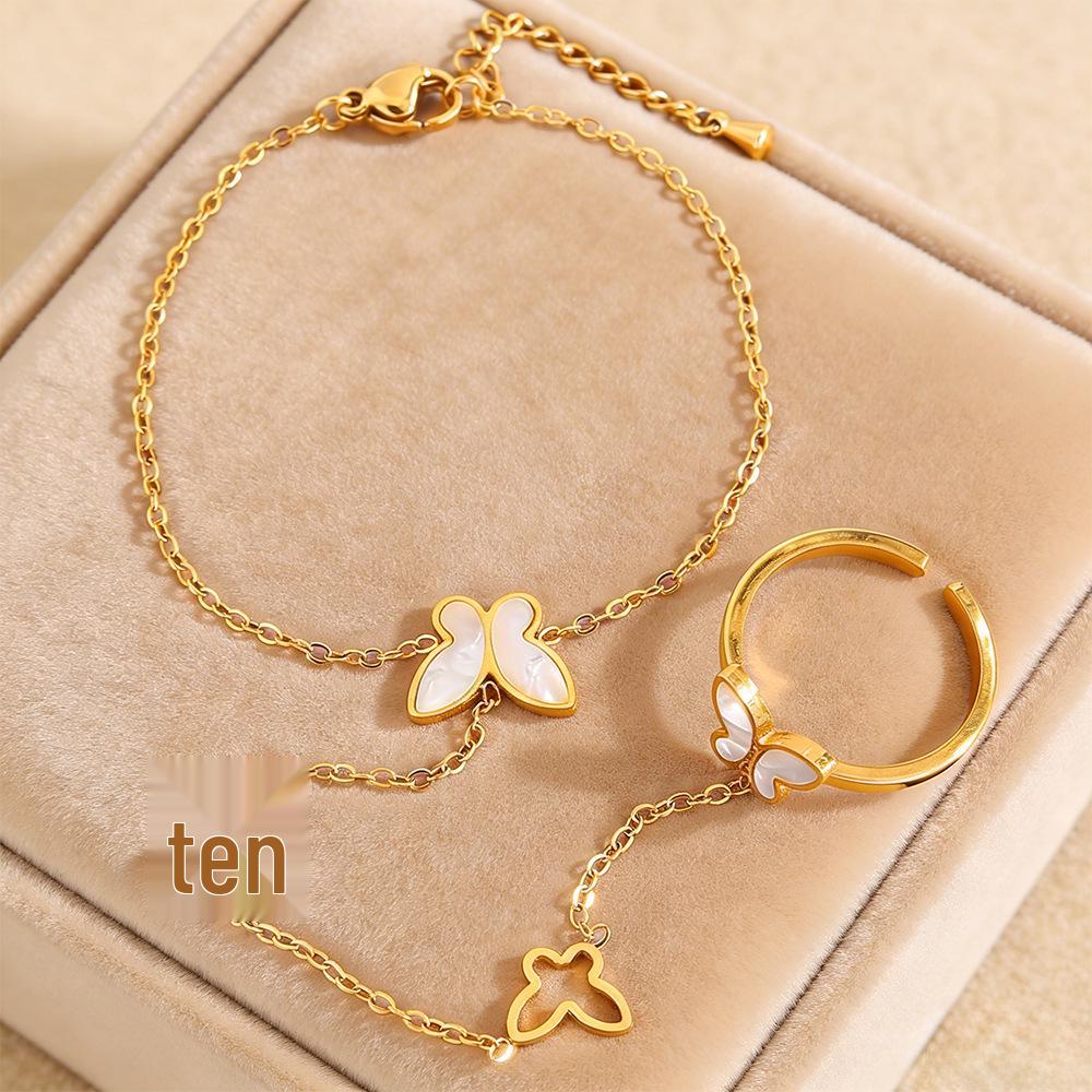 Korean Fashion Titanium Steel Diamond Inlaid Women's Luxury Bracelet