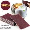 10Pcs Sponge Wipes Effortless Kitchen Cleaning Magic for Pot Bottom, Rust Stainless Steel Pot, and Dish Washing