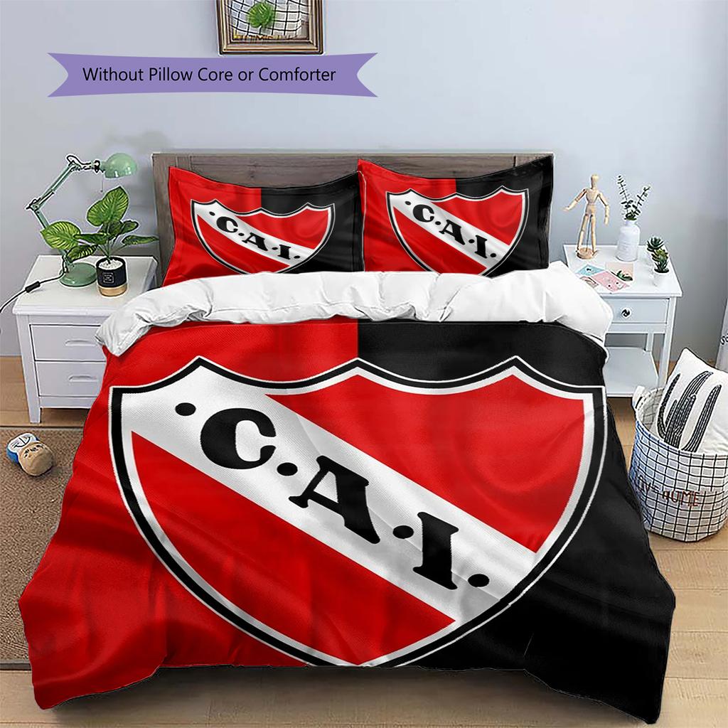 Club Atletico Independiente Pattern Bedding Home Decoration Birthday Gift (1 * Duvet Cover + 2 * Pillowcase, Without Core)