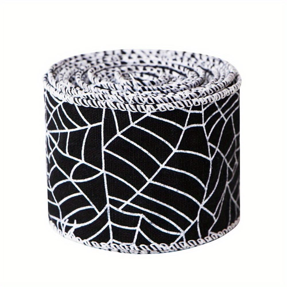 

1 рулон Хэллоуинской проволочной ленты с принтом паутины и призрака, декоративная упаковочная лента, лента для рукоделия, подходит для украшения домашней вечеринки на Хэллоуин 1roll Ribbon