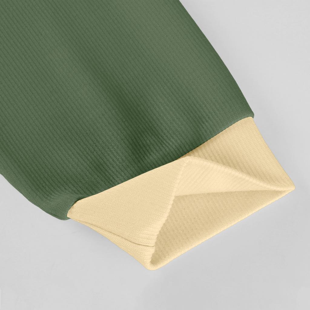 Men's Button-Down Collar Long-Sleeve Ribbed Knit Pullover