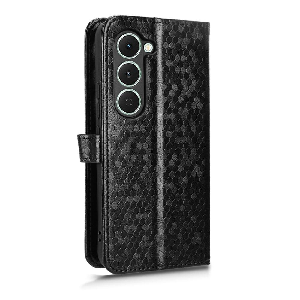 For TECNO Spark 40 Pro 4G Wallet Case Dot Pattern Imprint PU Leather Phone Cover with Wrist Strap