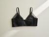 Reggiseno a Coppa con Orecchie di Coniglio, Intreccio in Rete di Raso di Seta - Senza Ferretto, Traspirante, Lingerie in Seta di Gelso Francese per Donna