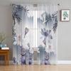 Landscape Ink Painting Chinese Style Sheer Tulle Window Curtains For Living Room Bedroom Kitchen Veiling Curtain Home Decoration