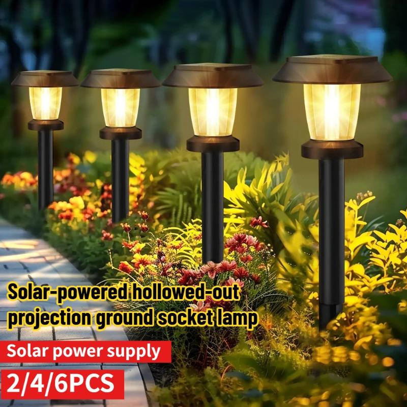 2/4/6 Stück Solar-Wegeleuchten Außen Wasserdicht Weihnachts-Gartendekoration Landschaftslicht Wolframlichtdekor Hof Rasen Gehweg Einfahrt Weg