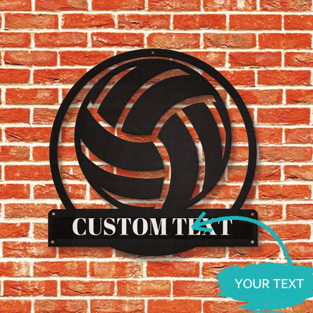 Unique Custom Metal Volleyball Wall Art Contemporary Sports Fan Decor Indoor Outdoor